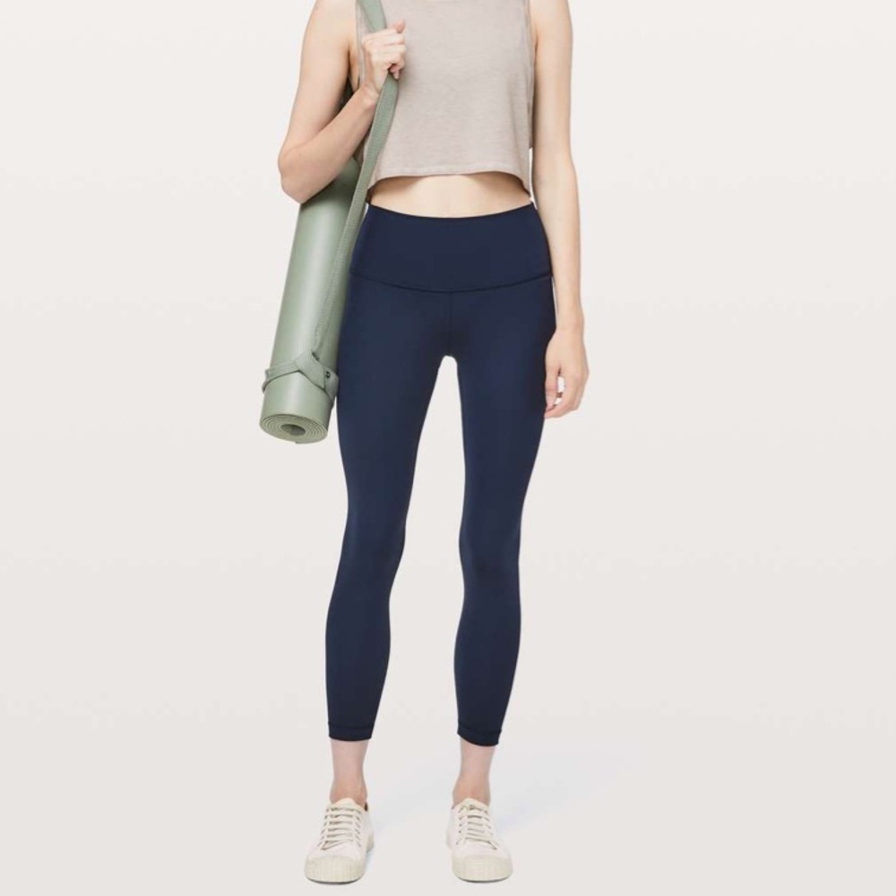 Lululemon Wunder Under High Rise Cropped Leggings, Size 6 (Navy)